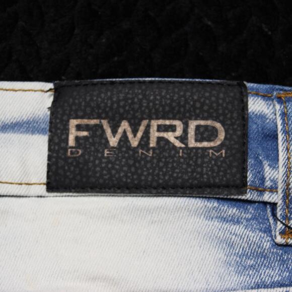 FWRD Denim Men’s Wild Distressed Jeans w/ Green Racing Stripes Sz 32 - Picture 6 of 8